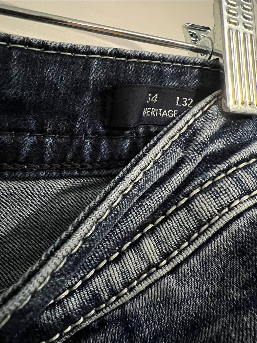 Vigoss Women's Dark Blue Boot Cut Jeans with Rhinestone Pocket Trim - Picture 4 of 6